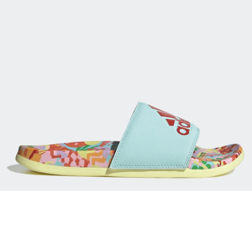NIB FARM Rio Slide Sandals Adidas Collaboration Women's Size 10 Blue Beach Print - Picture 14 of 14